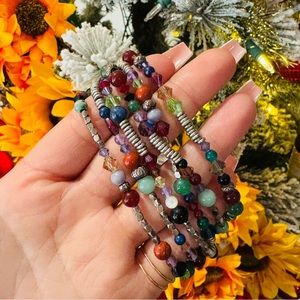 .925 sterling and crystal world handmade bracelet ✨